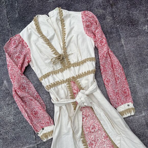 Women's Vintage 70s Gunne Sax Prairie Cotton Floral Maxi Cottagecore Dress Sz XS - Picture 2 of 7